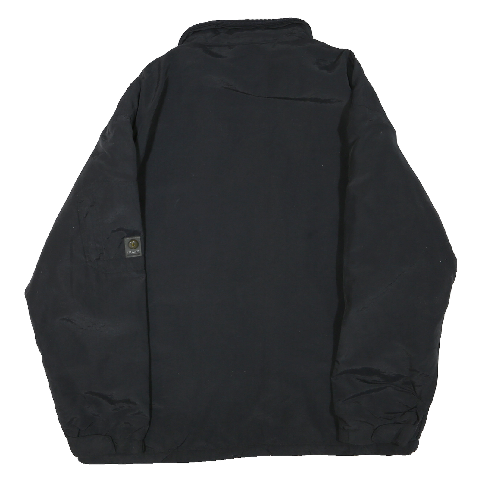 LEE Mens Black Jacket XL Polyester Blend Zip Plain Casual Lightweight Outerwear