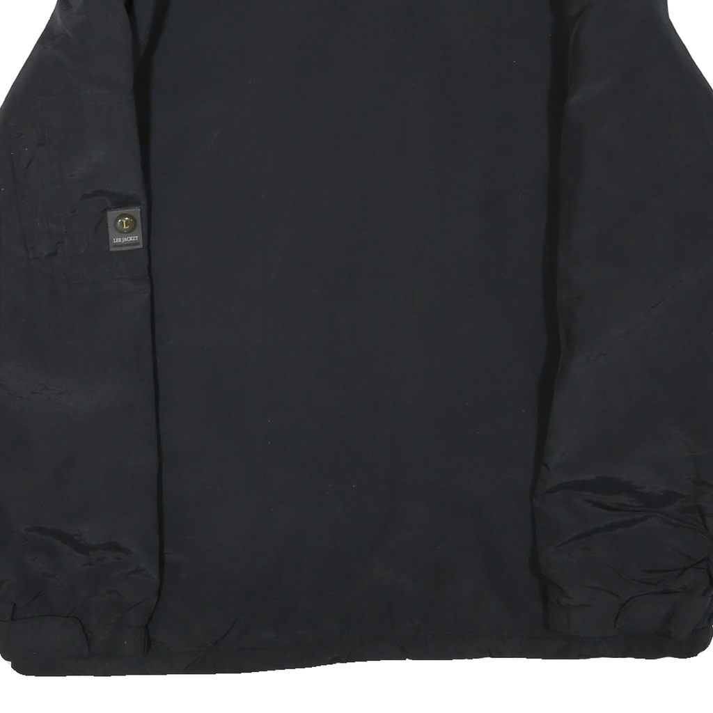 LEE Mens Black Jacket XL Polyester Blend Zip Plain Casual Lightweight Outerwear