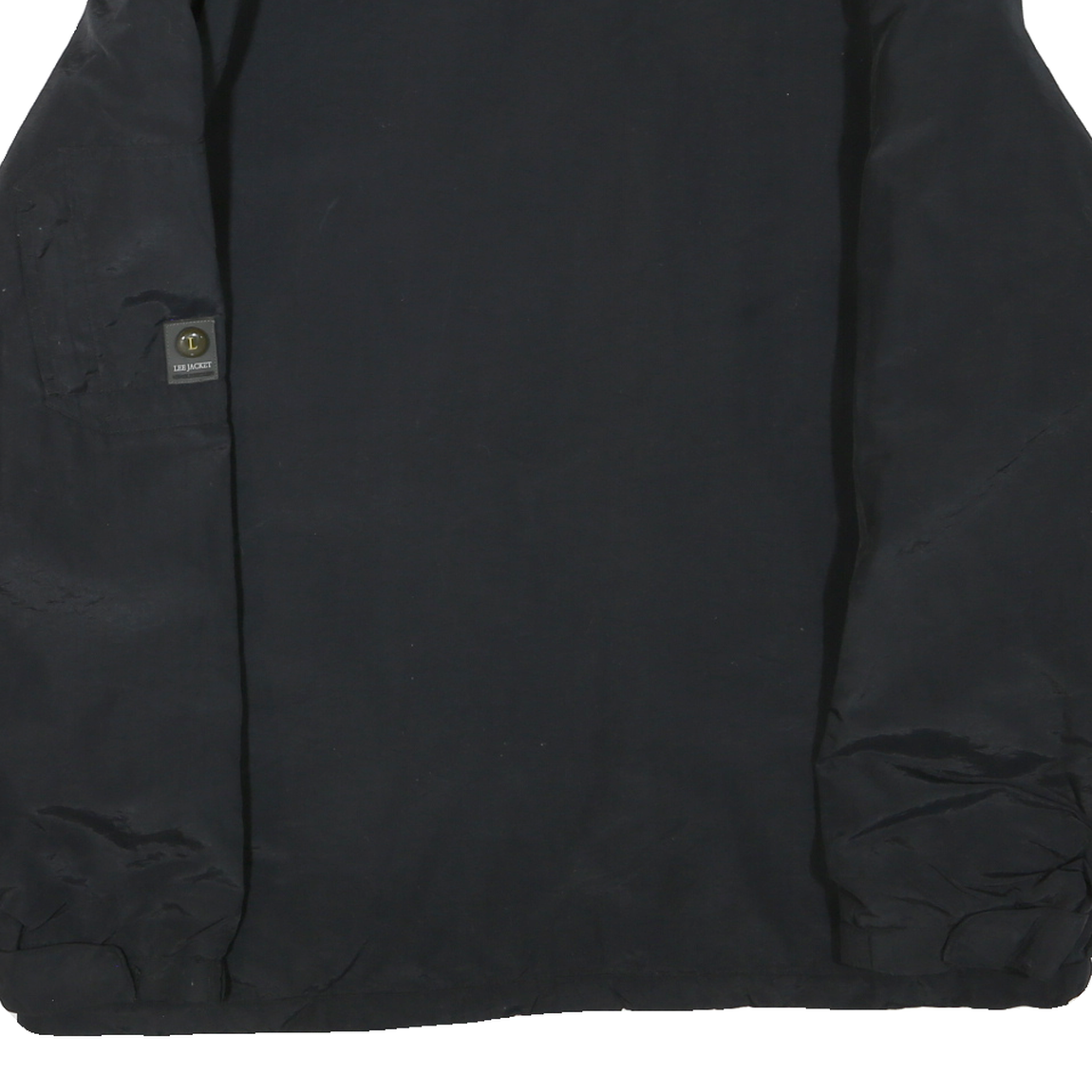 LEE Mens Black Jacket XL Polyester Blend Zip Plain Casual Lightweight Outerwear