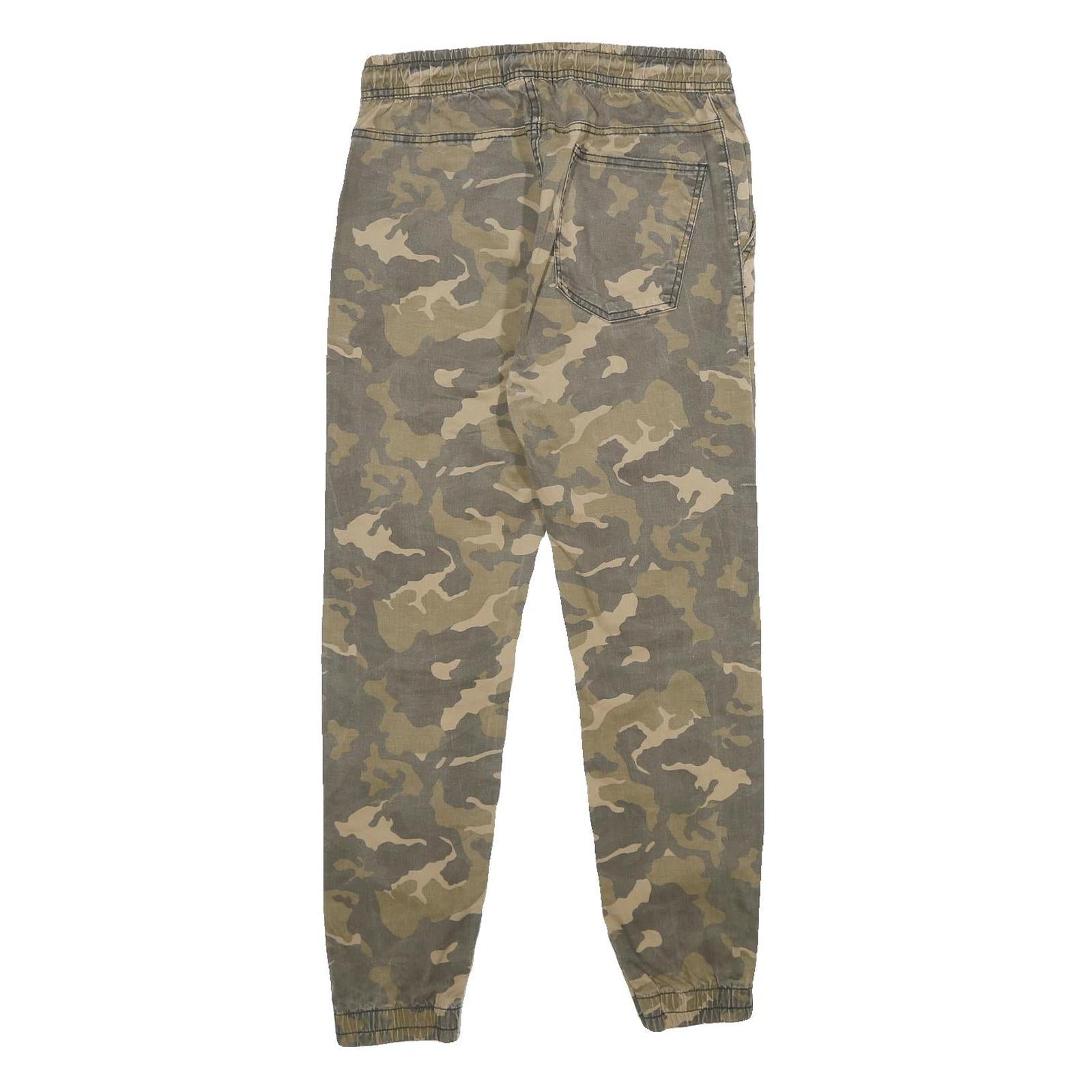 POOL JEANS Mens Cotton Blend Camouflage Trousers Regular Fit Straight W28 L28
