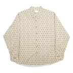 CROSSINGS Mens Beige & Brown Printed Cotton Shirt 2XL Casual Long Sleeve