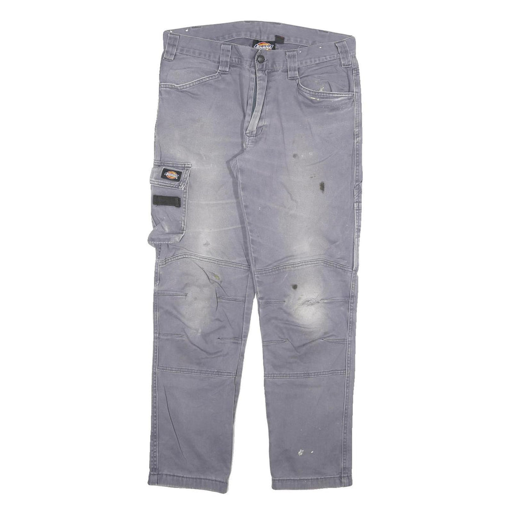 DICKIES Womens Regular Fit Grey Cotton Blend Workwear Trousers W32 L29 Cargo Zip