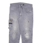 DICKIES Womens Regular Fit Grey Cotton Blend Workwear Trousers W32 L29 Cargo Zip