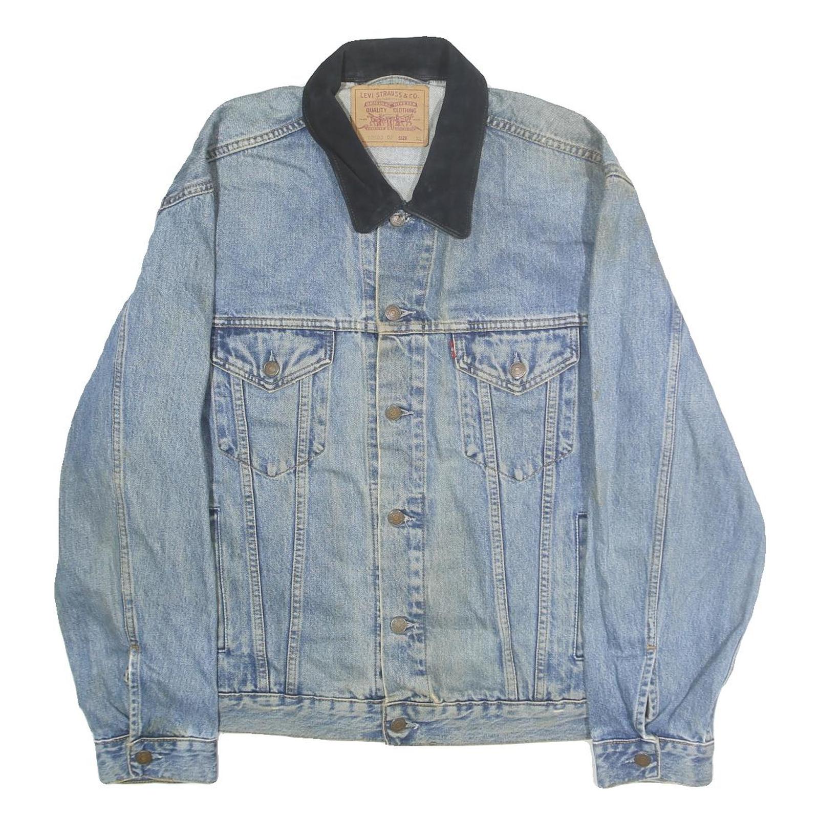 LEVI'S Mens Blue Denim Jacket XL Cotton Classic Button Closure Casual Wear