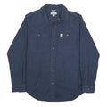 CARHARTT Mens Navy Blue Plain Casual Shirt M Long Sleeve Button Closure Durable