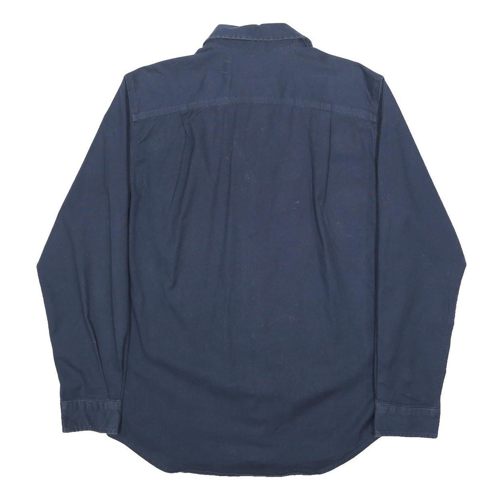 CARHARTT Mens Navy Blue Plain Casual Shirt M Long Sleeve Button Closure Durable