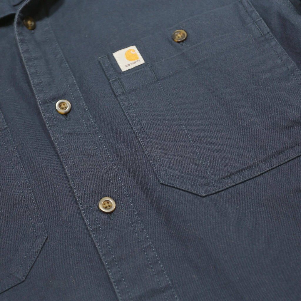 CARHARTT Mens Navy Blue Plain Casual Shirt M Long Sleeve Button Closure Durable