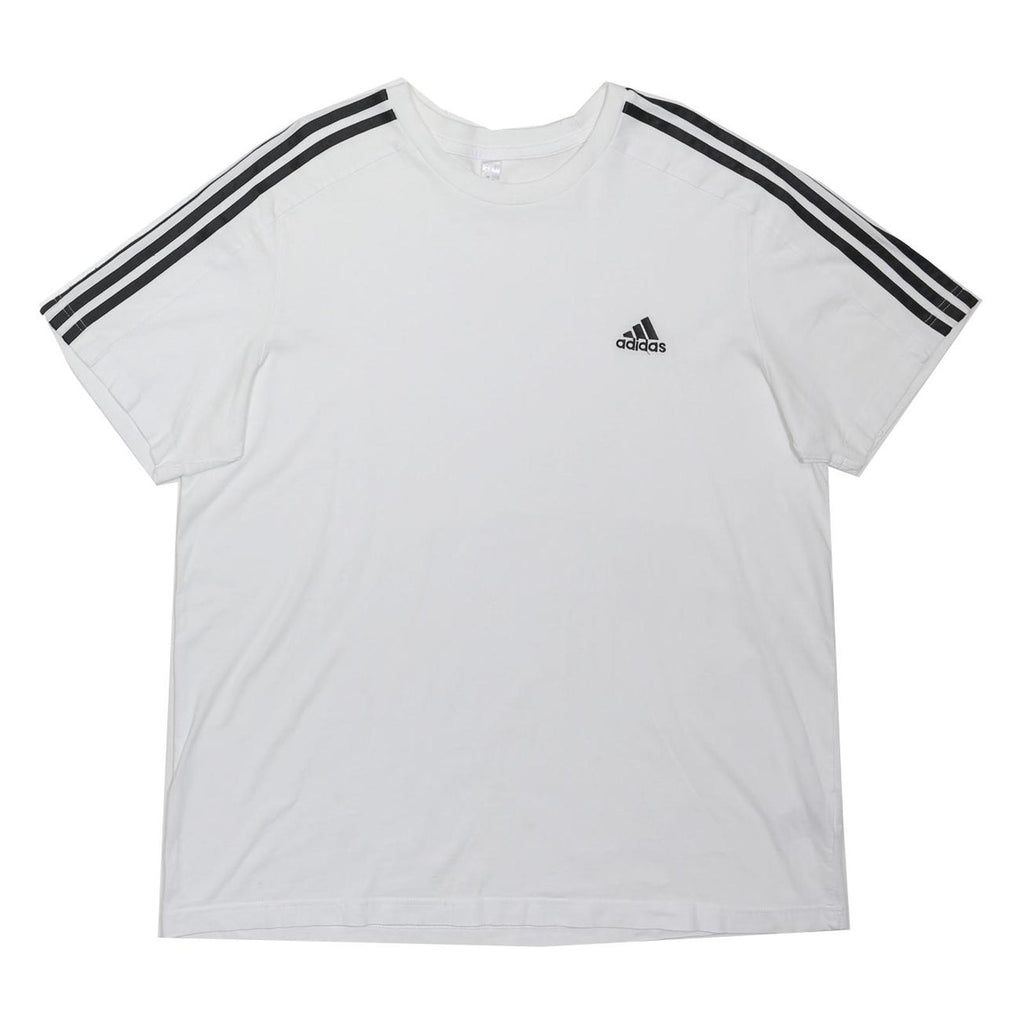 ADIDAS Mens White & Black Athletic T-Shirt XL Short Sleeve Crew Neck Classic