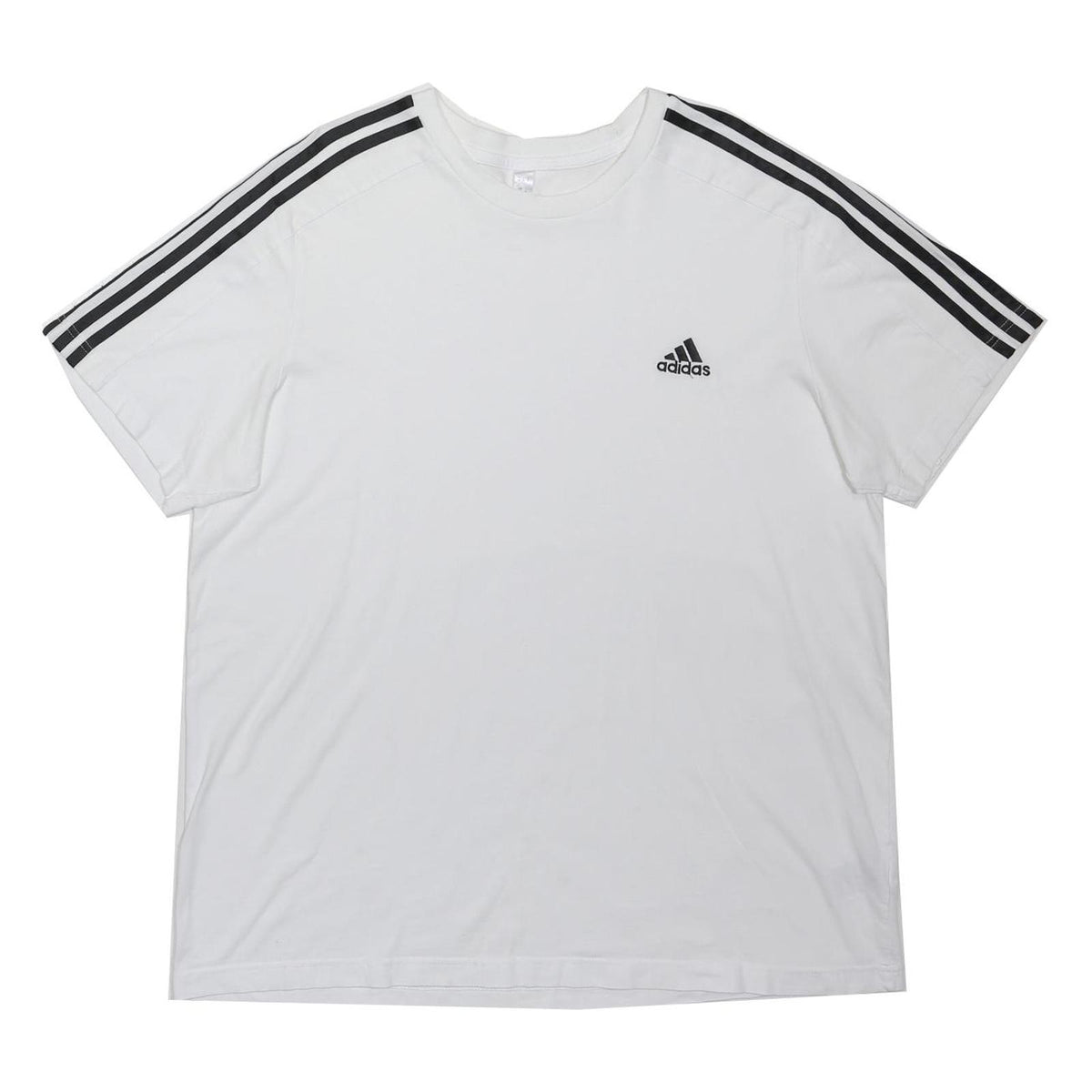 ADIDAS Mens White & Black Athletic T-Shirt XL Short Sleeve Crew Neck Classic
