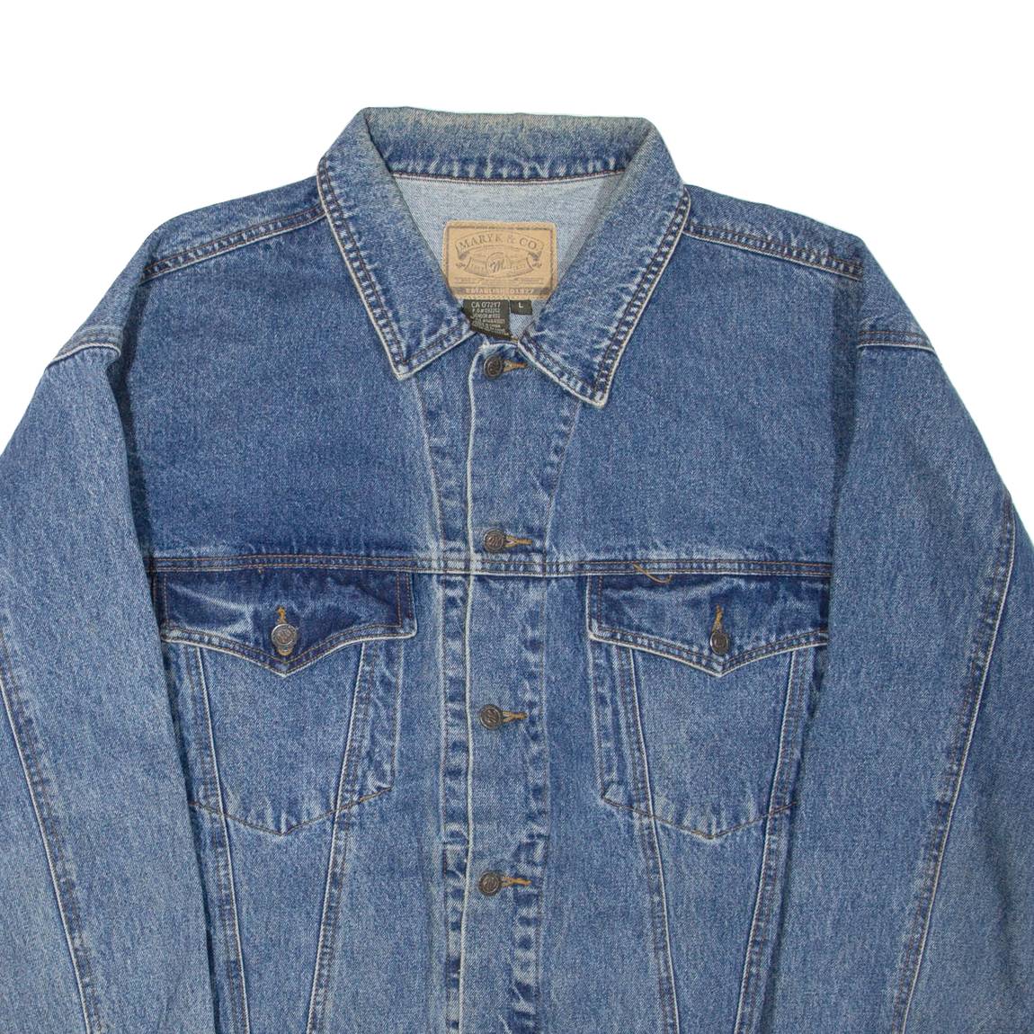 MARYK & CO Mens Denim Jacket Blue L