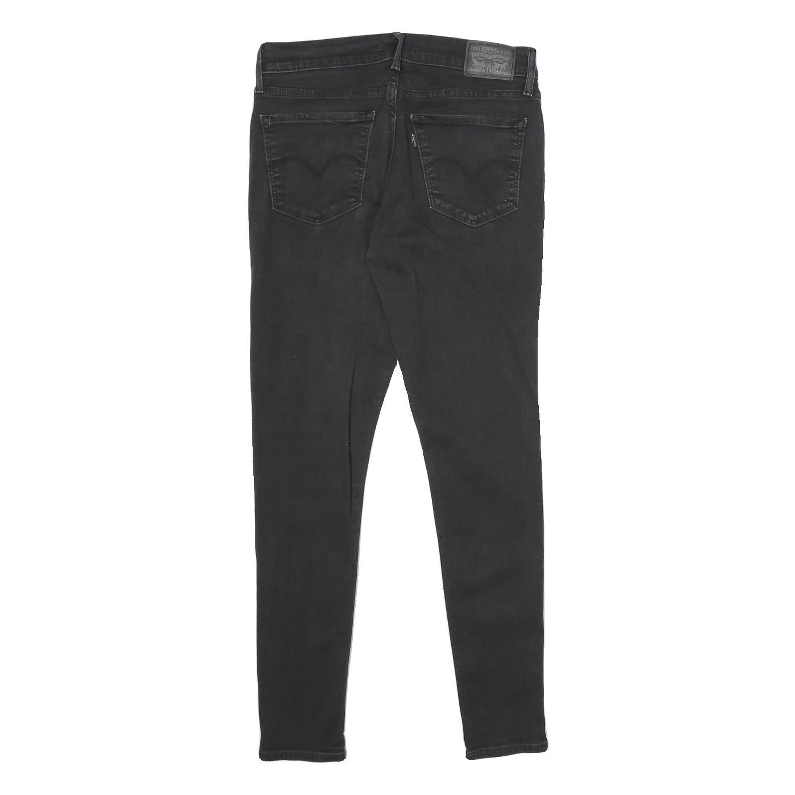 LEVI'S 710 Super Skinny Womens Jeans Black Slim Skinny Denim W29 L28 Zip Closure