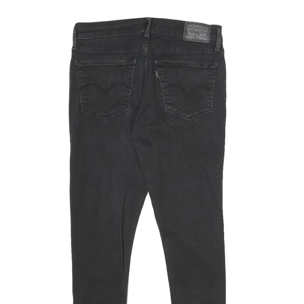 LEVI'S 710 Super Skinny Womens Jeans Black Slim Skinny Denim W29 L28 Zip Closure