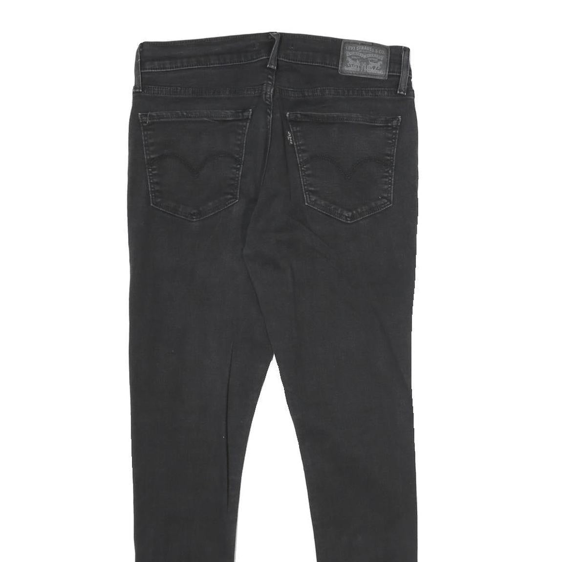 LEVI'S 710 Super Skinny Womens Jeans Black Slim Skinny Denim W29 L28 Zip Closure