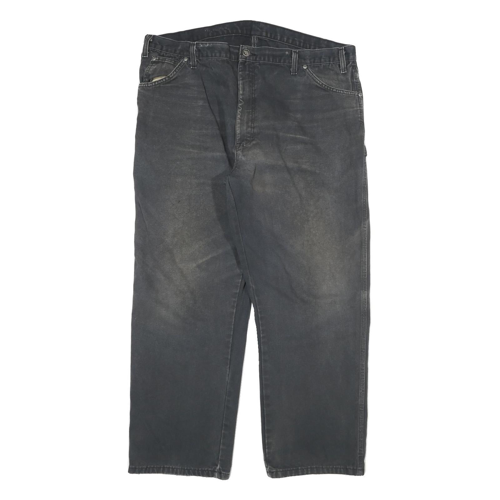 DICKIES Mens Regular Black Denim Classic Jeans W40 L29 Workwear Utility