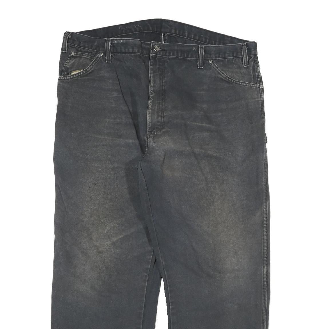 DICKIES Mens Regular Black Denim Classic Jeans W40 L29 Workwear Utility