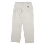 CARHARTT Mens Cream Relaxed Straight Denim Good Condition W30 L29 Workwear