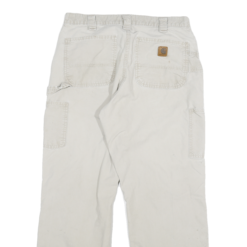 CARHARTT Mens Cream Relaxed Straight Denim Good Condition W30 L29 Workwear
