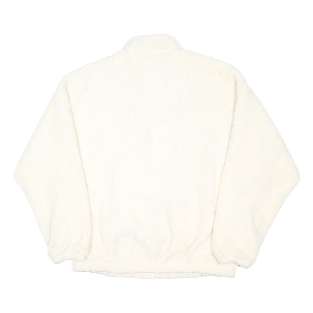 ADIDAS Womens Cream & Lilac Sports Fleece Jacket L Polyester Zip Casual