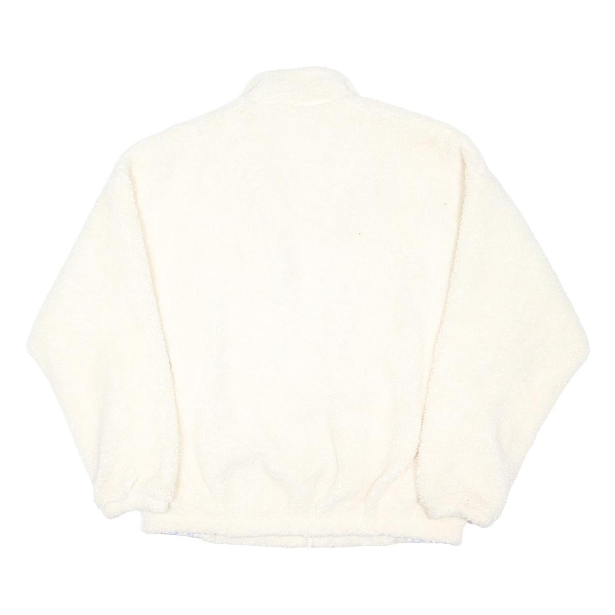 ADIDAS Womens Cream & Lilac Sports Fleece Jacket L Polyester Zip Casual