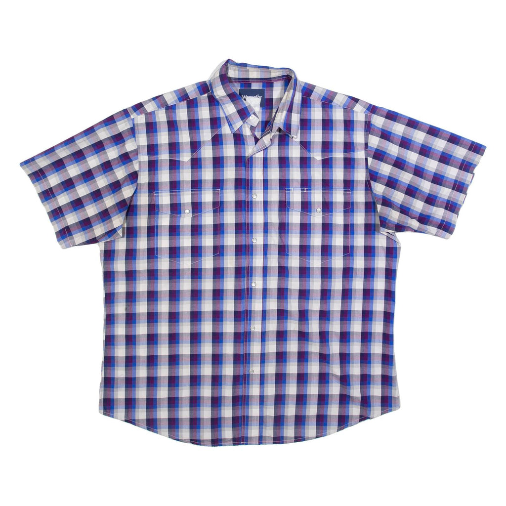 WRANGLER Mens Shirt Blue Check L