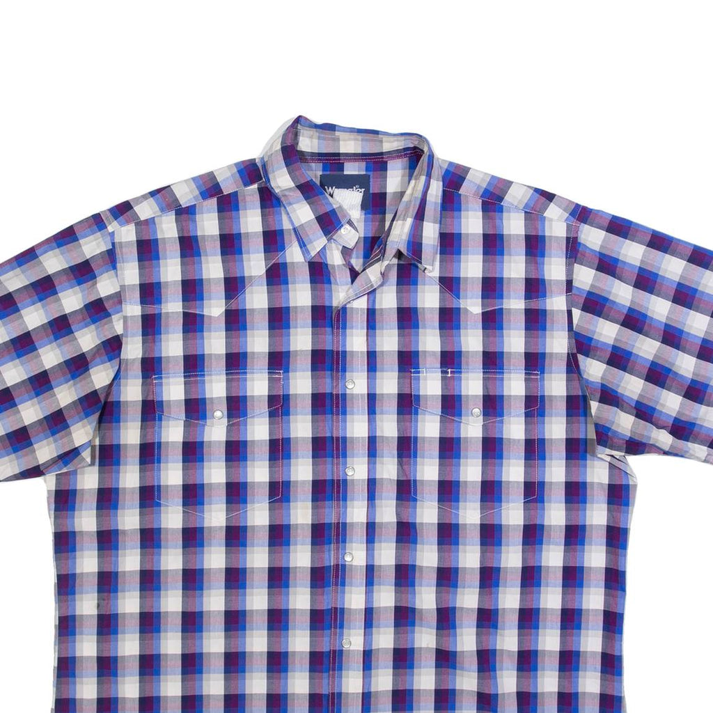 WRANGLER Mens Shirt Blue Check L