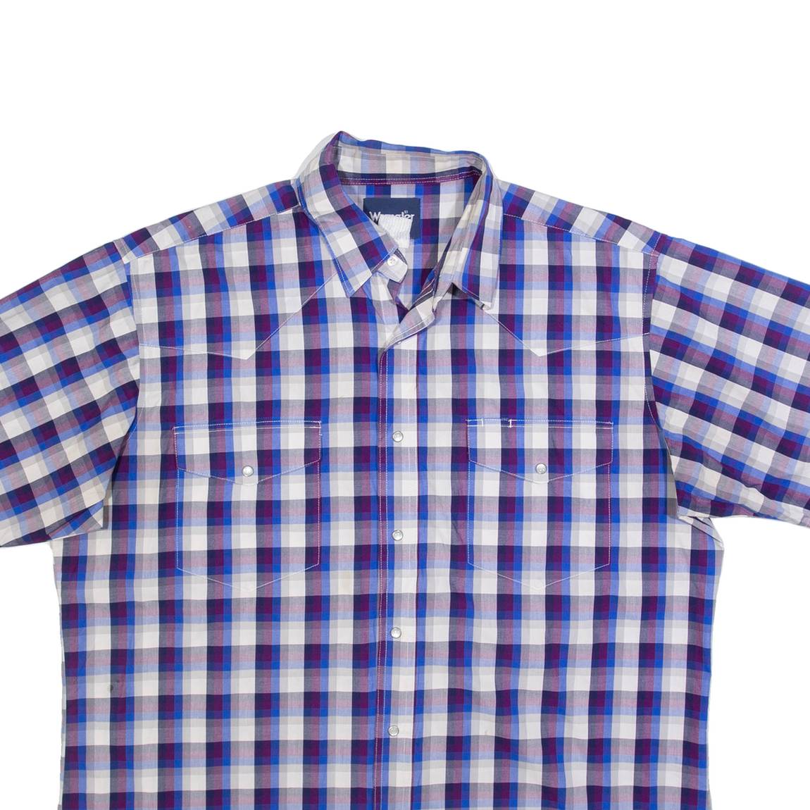 WRANGLER Mens Shirt Blue Check L