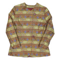 Womens Green & Purple Patterned Button Jacket L Polyester Blend Woven