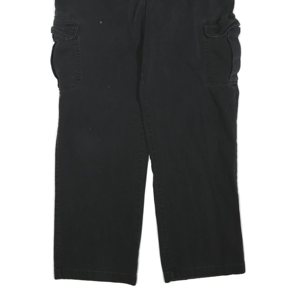 DICKIES Mens Cotton Blend Black Regular Fit Straight Leg Trousers W34 L28