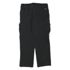 DICKIES Mens Cotton Blend Black Regular Fit Straight Leg Trousers W34 L28