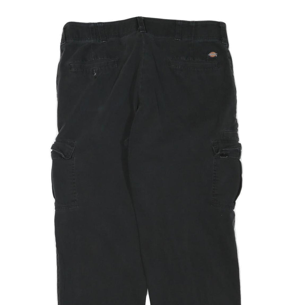 DICKIES Mens Cotton Blend Black Regular Fit Straight Leg Trousers W34 L28
