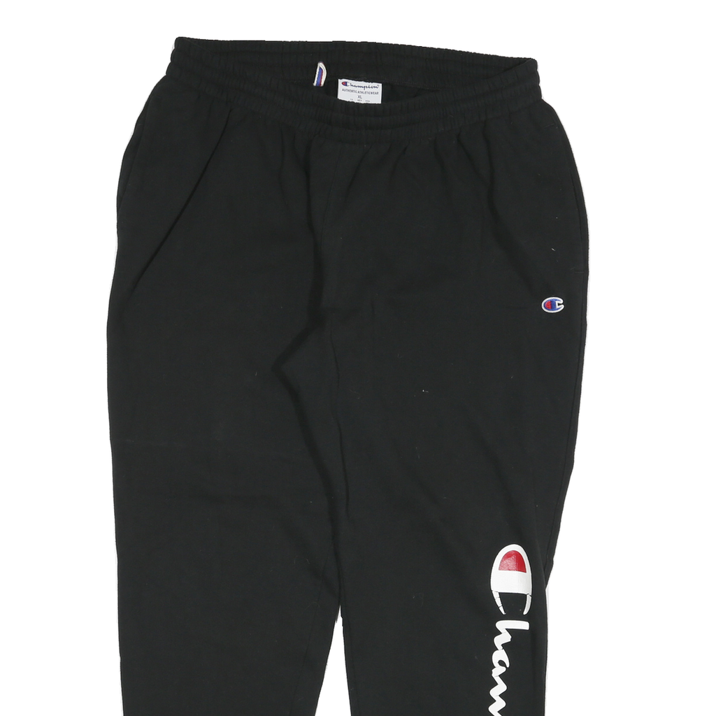 CHAMPION Mens Joggers Black XL W32 L30 Cotton Blend Regular Tapered Comfortable