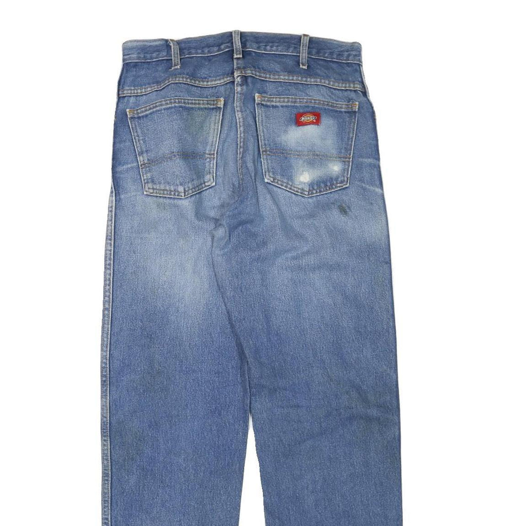 DICKIES Mens Regular Fit Denim Jeans Light Blue W32 L32 Classic Cotton Blend Zip