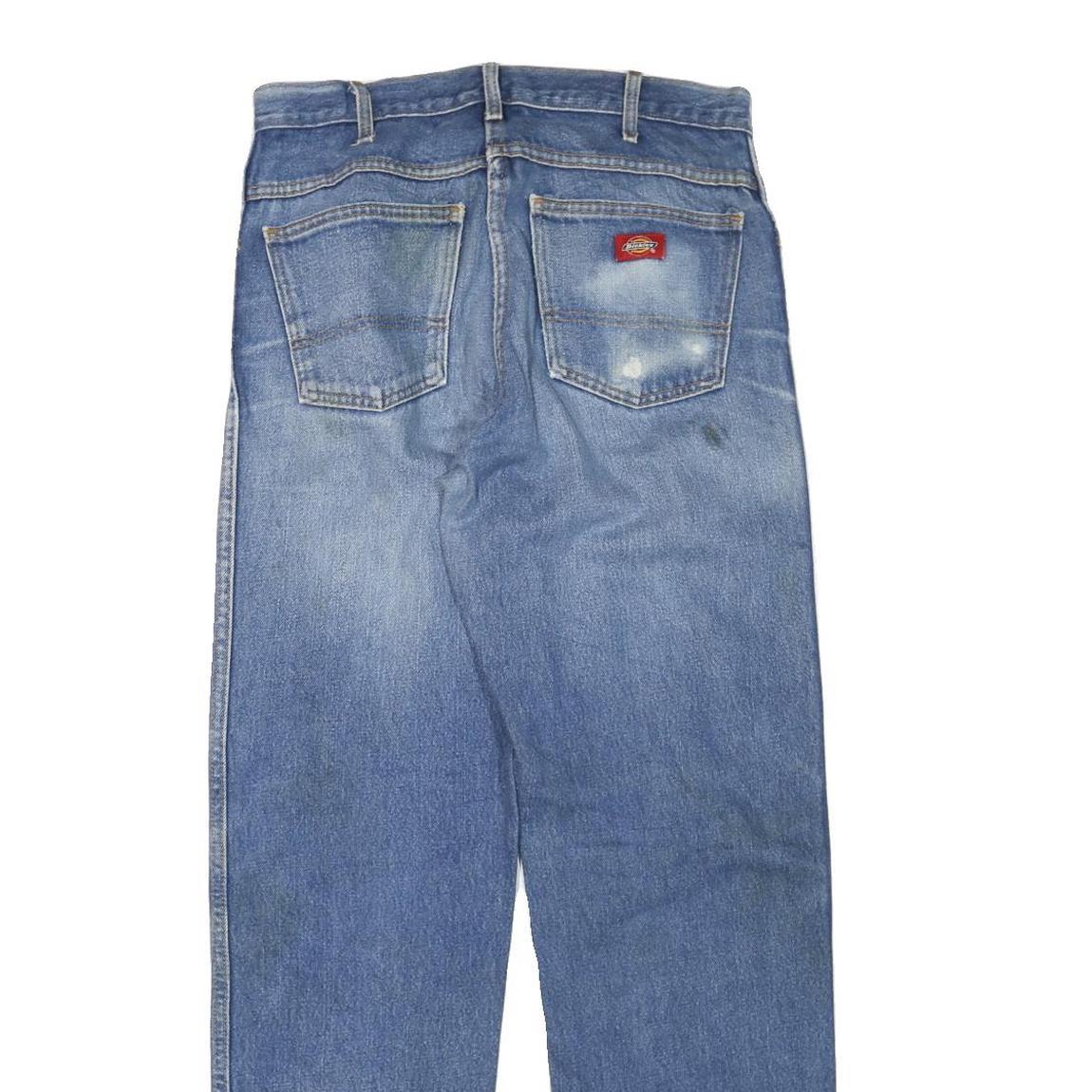 DICKIES Mens Regular Fit Denim Jeans Light Blue W32 L32 Classic Cotton Blend Zip