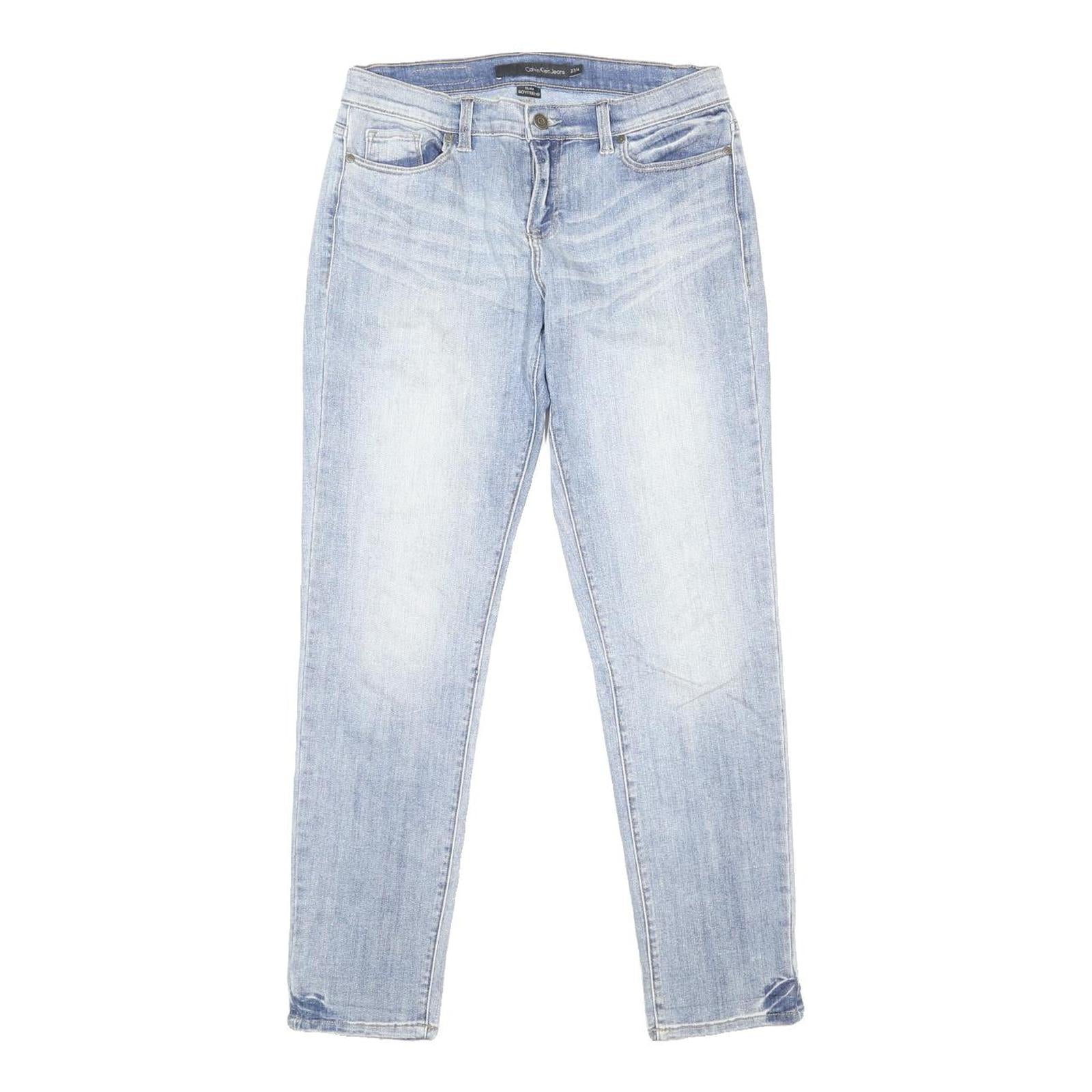 CALVIN KLEIN Womens Jeans Blue Slim Skinny Denim Light W27 L29 Zip Cotton Blend