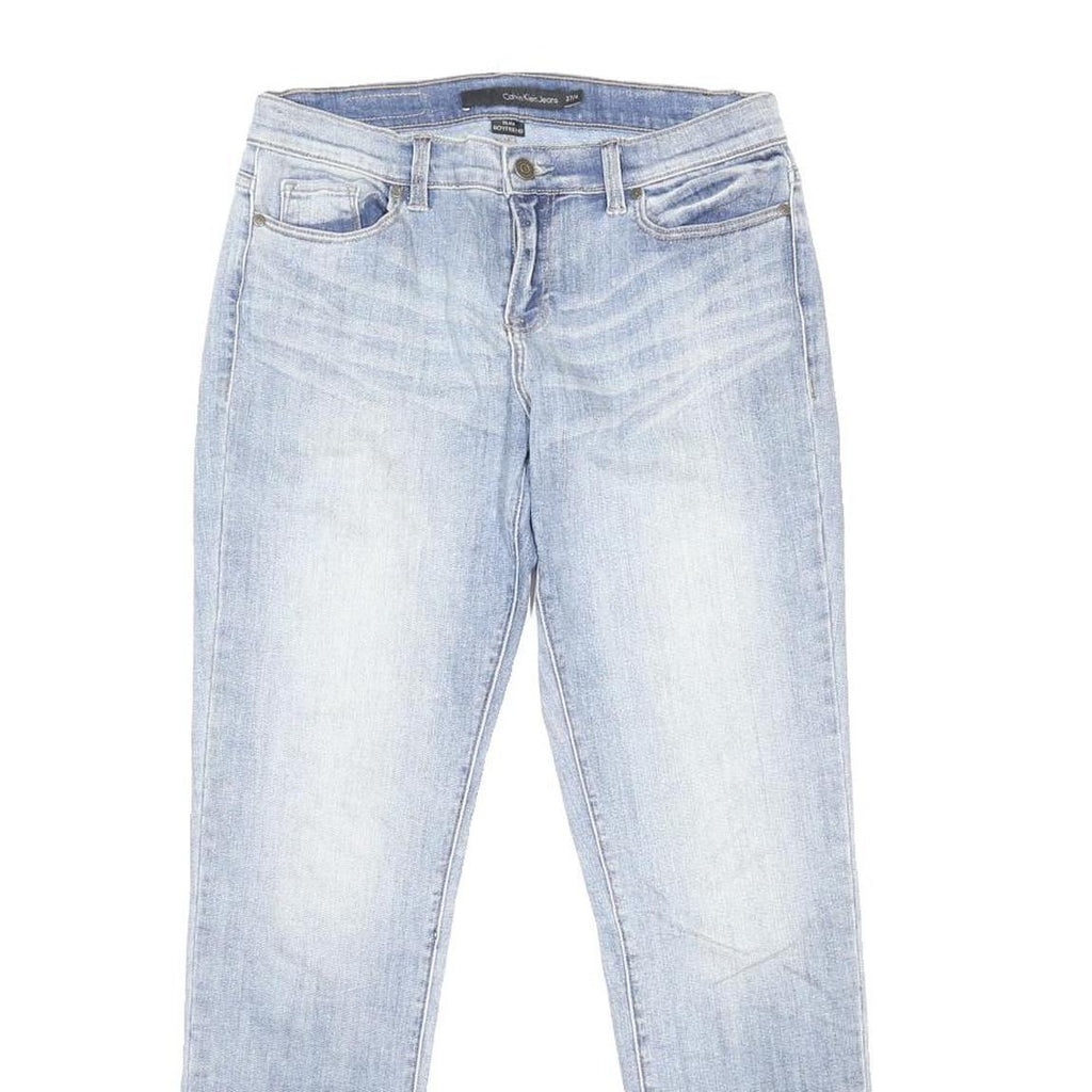 CALVIN KLEIN Womens Jeans Blue Slim Skinny Denim Light W27 L29 Zip Cotton Blend