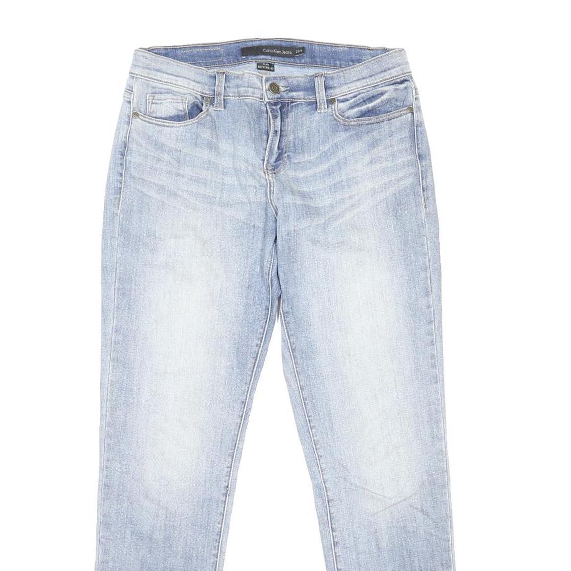 CALVIN KLEIN Womens Jeans Blue Slim Skinny Denim Light W27 L29 Zip Cotton Blend