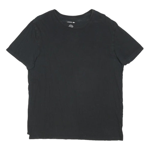 LACOSTE Mens Black Classic T-Shirt XL Short Sleeve Crew Neck Plain Cotton Blend