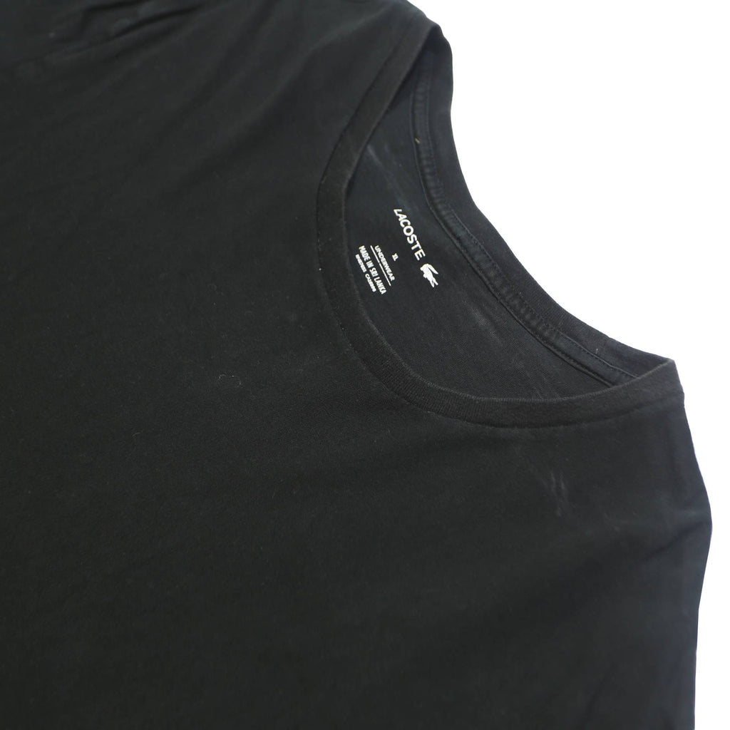 LACOSTE Mens Black Classic T-Shirt XL Short Sleeve Crew Neck Plain Cotton Blend