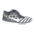 NIKE Free 5.0 Girls Lightweight Trainers Synthetic UK 2.5 Black White Pattern