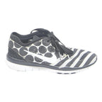 NIKE Free 5.0 Girls Lightweight Trainers Synthetic UK 2.5 Black White Pattern
