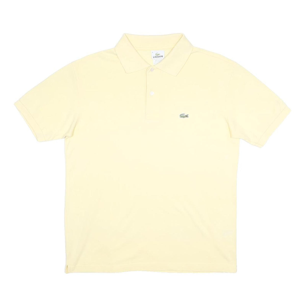 LACOSTE Mens Cream Short Sleeve Plain Cotton Polo Shirt M Classic Fit