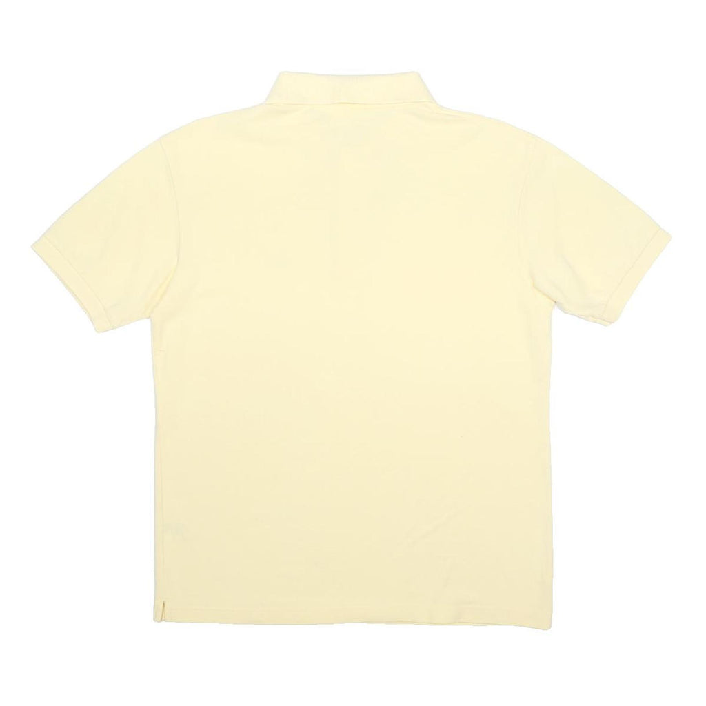 LACOSTE Mens Cream Short Sleeve Plain Cotton Polo Shirt M Classic Fit