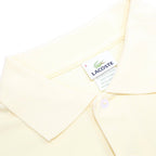LACOSTE Mens Cream Short Sleeve Plain Cotton Polo Shirt M Classic Fit