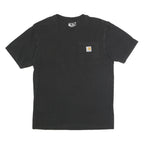 CARHARTT Mens Black Pocket T-Shirt S Short Sleeve Crew Neck Workwear Durable