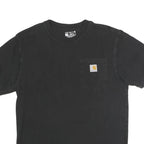 CARHARTT Mens Black Pocket T-Shirt S Short Sleeve Crew Neck Workwear Durable