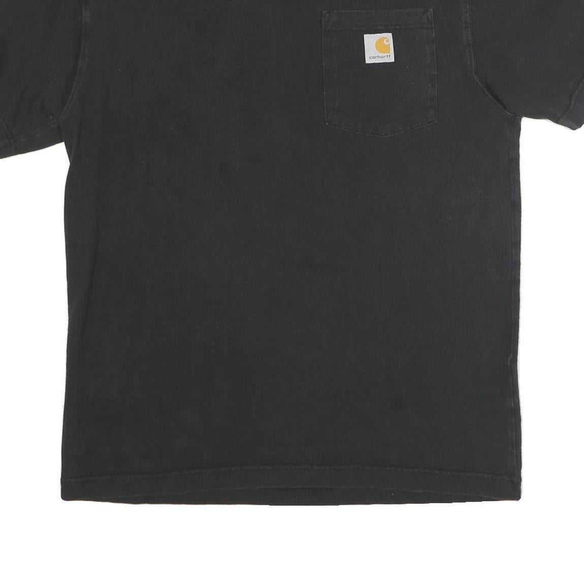 CARHARTT Mens Black Pocket T-Shirt S Short Sleeve Crew Neck Workwear Durable