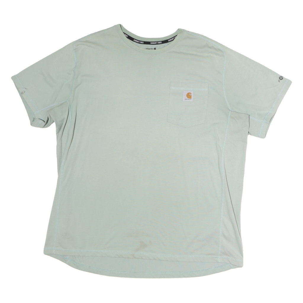 CARHARTT Womens Light Green T-Shirt XL Short Sleeve Crew Neck Casual Cotton