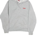 LEVI'S Womens Grey Pullover L Cotton Hooded Half Zip Hoodie Casual