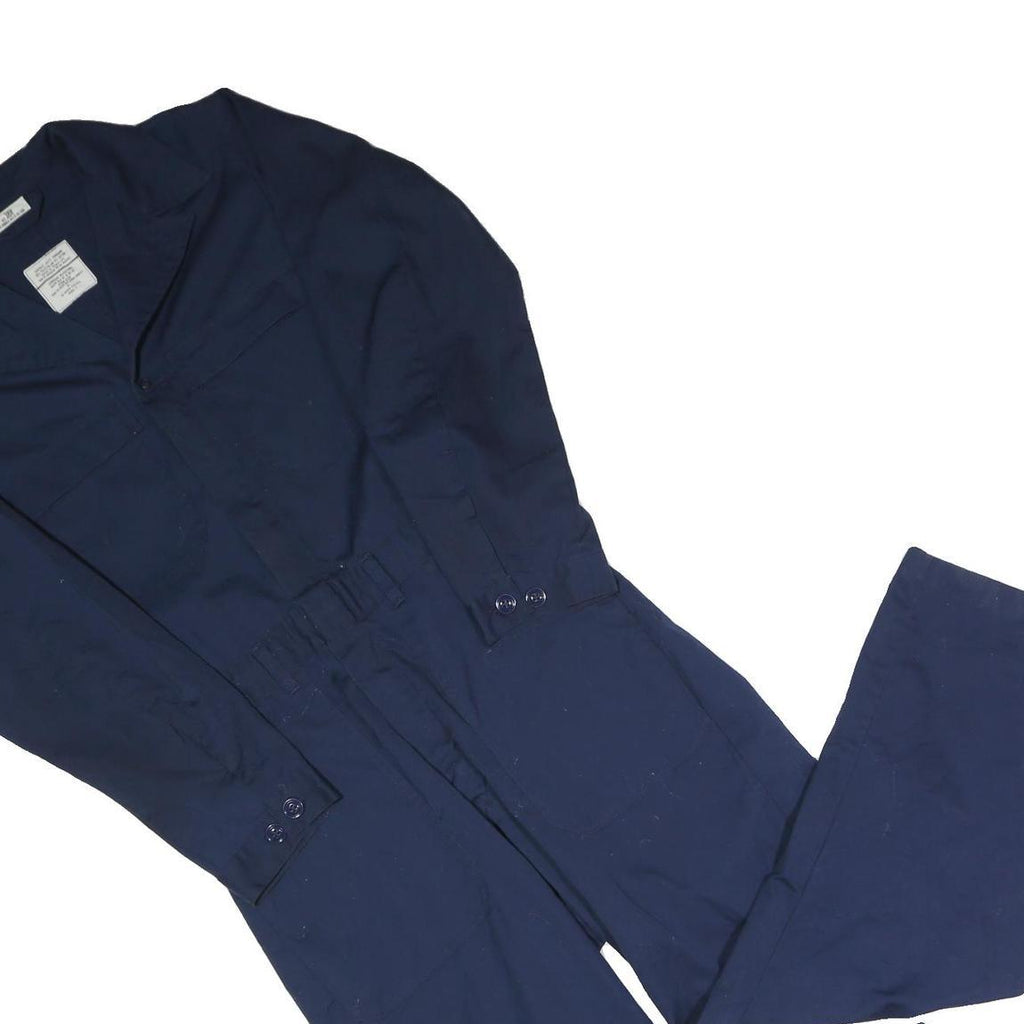 Mens Navy Blue Cotton Blend Plain Dungarees Regular Fit S W32 L28 Workwear