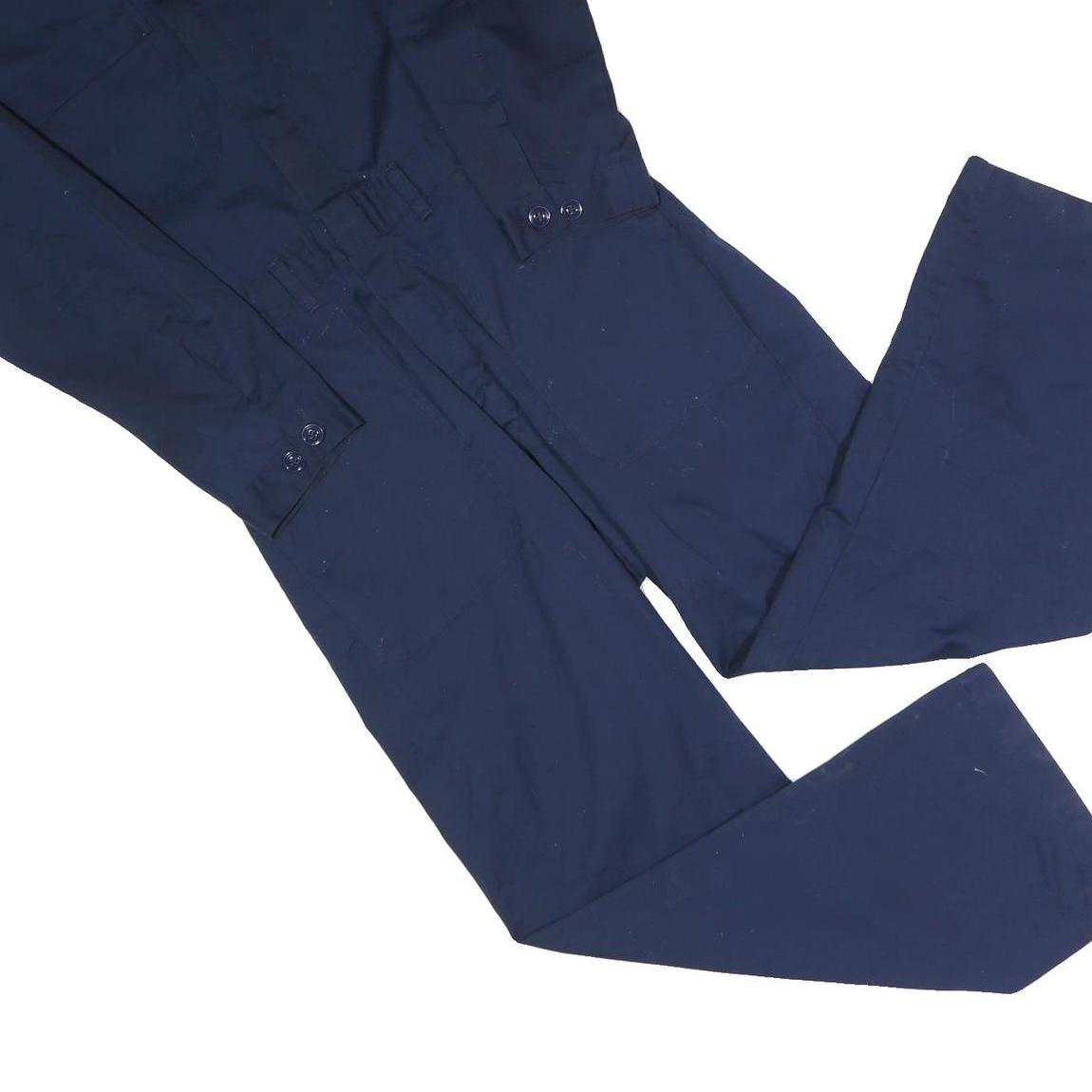 Mens Navy Blue Cotton Blend Plain Dungarees Regular Fit S W32 L28 Workwear